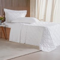 Kit Colcha Queen 3 Pçs Ricamo 300 Fios 100% Algodão 240x260cm Branco