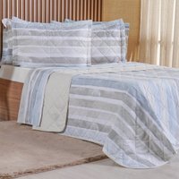 Kit Colcha Queen 200 Fios Estampada New 100% Algodão 240x260cm Ligne