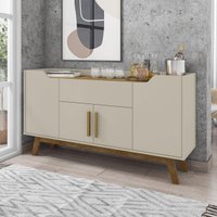 Aparador Buffet com 4 Portas e 1 Gaveta Retrô 136cm Multimóveis CR50102 Off White/Cinamomo