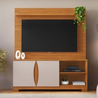 Estante para TV Até 56 Polegadas União Candian 2 Portas Cinamomo/Off White - Jcm Móveis