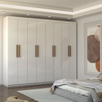 Guarda-Roupa Casal Nirvana 8 Portas 4 gavetas Branco - Panorama Móveis