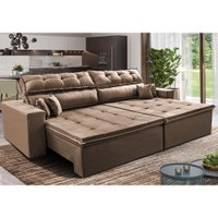 Sofá Retrátil e Reclinável 3,12m Luxos Cama inBox Velusoft Castor