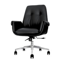 Cadeira de Escritório Diretor Prestige Preta Assento Espuma laminada D28 Tecido PU Base Giratória Aço Cromado