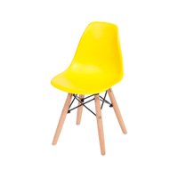 Cadeira OR-1102BKIDS em Polipropileno com Base de Madeira OR Design