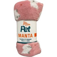 Manta Pet Microfibra 100% Poliéster 70x100cm Cachorrinho Rosa