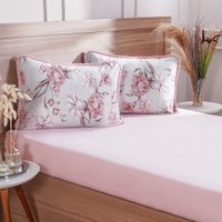 Jogo de Cama Casal 3 Pçs Malha Premium 145g/m² 100% Algodão 138x188x30cm Florescer