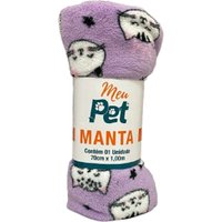 Manta Pet Microfibra 100% Poliéster 70x100cm Gatinho