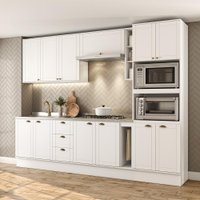 Armário de Cozinha Completa c Balcão Milla Quest Carraro Branco