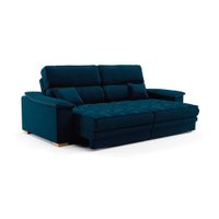 Sofá 3 Lugares Retrátil e Reclinável Lupin Linho Azul Marinho 180 cm