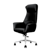 Cadeira de Escritório Home Office Presidente Atlanta Preta Assento Espuma laminada D28 Base Giratória Aço Cromado
