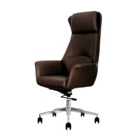 Cadeira de Escritório Home Office Presidente Atlanta Marrom Assento Espuma laminada D28 Base Giratória Aço Cromado