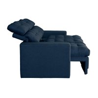 Sofá 3 Lugares Retrátil e Reclinável Baden Linho Azul Marinho 230 cm