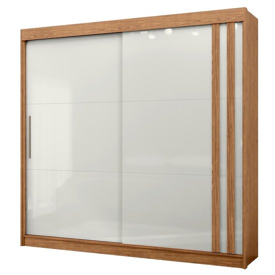 Guarda Roupa Casal 2P Correr MDF 244 cm RD024 Freijo Off White MXM