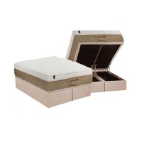 Conjunto Box Baú King: Colchão Molas Luckspuma Ensacadas Comfortable Dream + Base CRC Suede Clean (193x203)