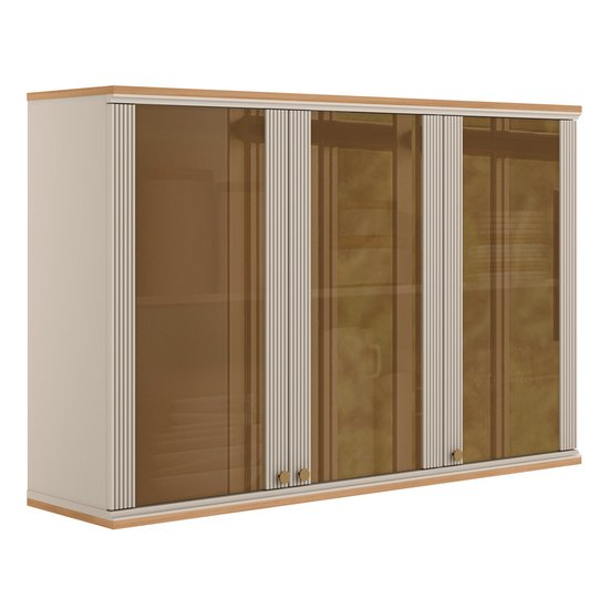 Arm&aacute;rio A&eacute;reo 1,2m 3 Portas Vidro Reflecta Atena Linea Brasil
