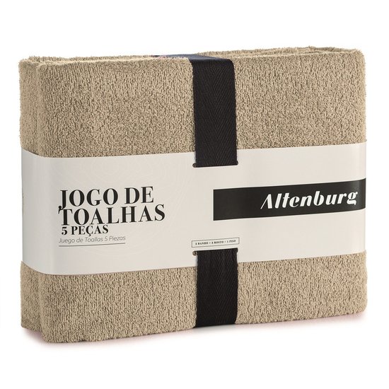 Jogo Toalhas Banho Altenburg 5p Favo Bege Dust