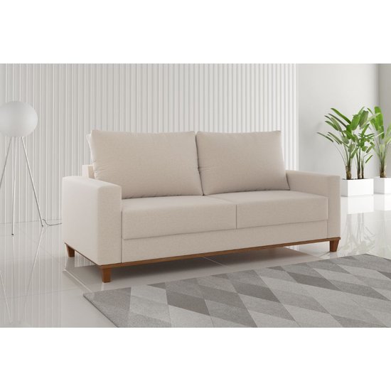 Estofado Living Cairo Viero 2 Lugares - Linho Bronze