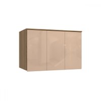 Armário Aéreo para Quarto N541 3 Portas Nogueira/Macadâmia - Kappesberg