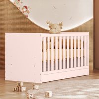 Berço Mini Cama Doce Sonho Rosa Acetinado  - Qmovi