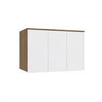 Armário Aéreo para Quarto N541 3 Portas Nogueira/Branco - Kappesberg