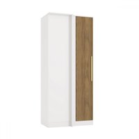 Guarda-Roupa Solteiro Modulado N530 1 Porta Branco/Nogueira - Kappesberg