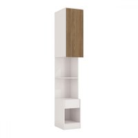 Guarda-Roupa Solteiro Modulado 1 Porta 1 Gaveta N554 Branco/Nogueira - Kappesberg