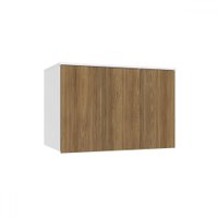 Armário Aéreo para Quarto N541 3 Portas Branco/Nogueira - Kappesberg