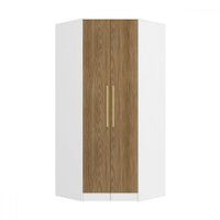 Guarda-Roupa Solteiro Modulado N531 2 Portas 2 Gavetas Branco/Nogueira - Kappesberg