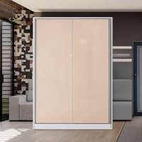Guarda-Roupa Solteiro N537 2 Portas 2 Gavetas Branco/Macadâmia - Kappesberg
