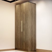 Guarda-Roupa Solteiro N535 2 Portas 2 Gavetas Nogueira - Kappesberg