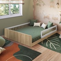 Cama Montessoriana Casal Affetto Aveiro Oak/Branco - Completa Móveis Cama Montessoriana Casal Affetto Aveiro Oak/Branco - Completa Móveis