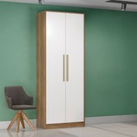 Guarda-Roupa Solteiro N534 2 Portas Nogueira /Branco - Kappesberg