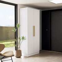 Guarda-Roupa Solteiro N535 2 Portas 2 Gavetas Branco - Kappesberg