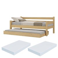 Bicama Madeira Maciça com Colchões Inclusos Paris Multimóveis CR4160 Natural