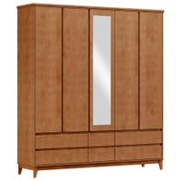 Guarda Roupa 5P 6G Espelho MDF 200 cm 2814 Freijo Milani Store