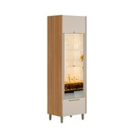 Cristaleira 2 Portas 1 Gaveta e Led Atena Linea Brasil