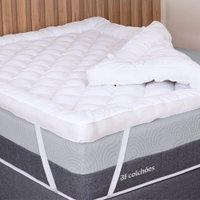 Pillow Top Casal 1000g Fibras Siliconadas Extra Macio 138x188cm BF Colch&otilde;es