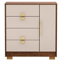 Comoda Sapateira 4 Gavetas 1P 93 cm 20033 Imbuia Fendi VLR