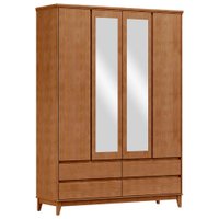 Guarda Roupa 4P 4G Espelho MDF 160 cm 2813 Freijo Milani Store