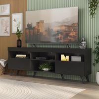 Rack TV até 65 Polegadas com Pés Retrô Multimóveis MP1091 Preto
