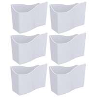 Kit 6 Suportes Porta Guardanapos de Mesa Plástico Branco Restaurante Lanchonete Bar