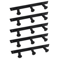 Kit 5 Cabideiros de Parede 3 Ganchos Multiusos Preto Provador Loja Roupas Bolsas Duler