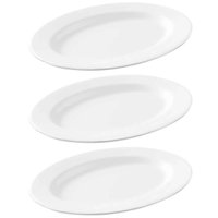 Kit 3 Travessas de Melamina Bandeja Oval Servir Porções Petiscos Saladas Pratos Quentes