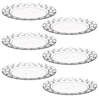 Conjunto 6 Pratos Médios Plástico Transparente Lanches Sobremesas Mesa Posta Crippa
