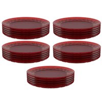 Conjunto 30 Pratos Plásticos Vermelhos Mesa Posta Eventos Bandejas Grandes Eventos Crippa