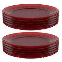 Kit 12 Pratos Vermelhos Grandes 26cm Crippa Servir Mesa Posta Eventos Porções Aperitivos