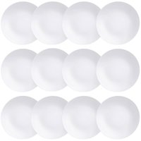 12 Pratos Rasos Porcelana Branca 25cm Tramontina Leonora Restaurante Eventos Mesa Posta