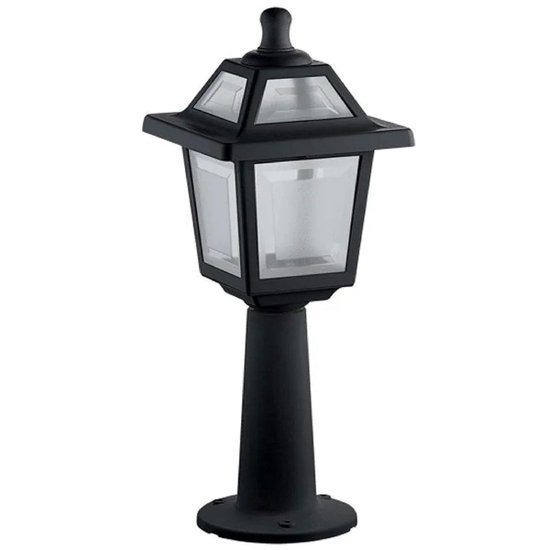 Luminária De Chão Poste Balizador Colonial De Jardim Preto 45x18cm Externo Ravena