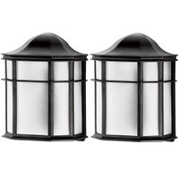 2 Luminárias de Parede Pretas Arandelas 25cm Lente Fosca De Ville Dital