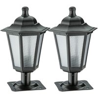 2 Balizadores de Piso Lente Fosca Luminárias Jardim Muro Alumínio Preto Área Externa Dital